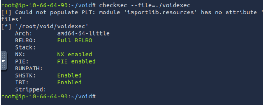 Checksec Output